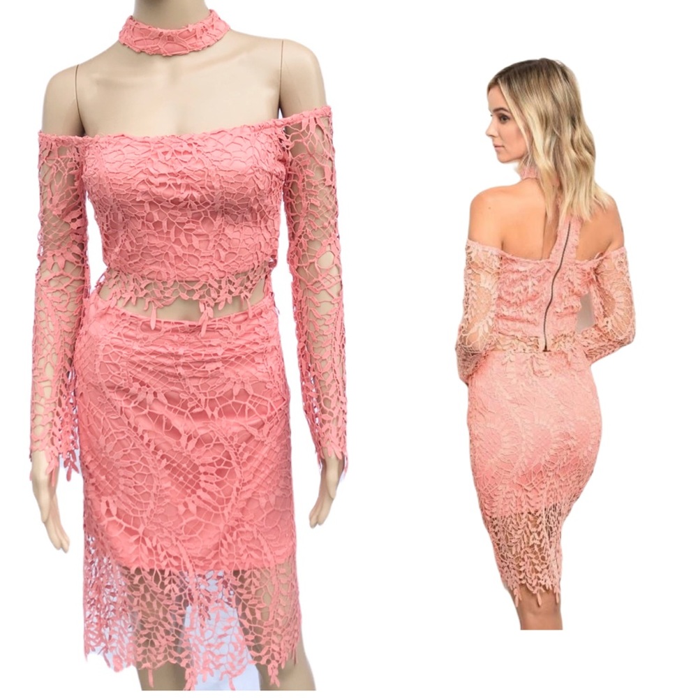Coral Two Piece Skirt Set (Small)